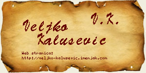Veljko Kalušević vizit kartica
